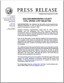 2022 San Bernardino County Civil Grand Jury Selected