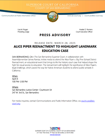 Alice Piper Reenactment to Highlight Landmark Education Case
