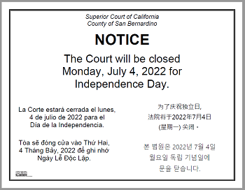 Closed Monday, July 4, 2022