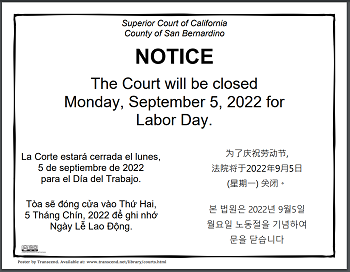 Closed Monday, September 5, 2022
