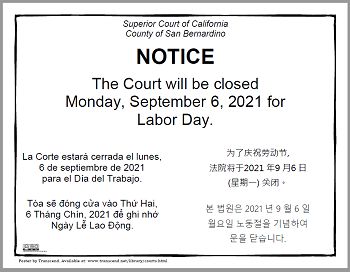 Closed Monday, September 6, 2021