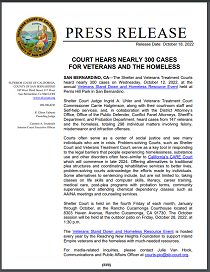 Court Hears Nearly 300 Cases for Veterans and the Homeless