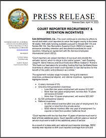 Court Reporter Recruitment & Retention Incentives