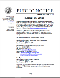 Election Day Notice