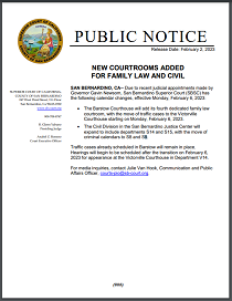 New Courtrooms Added for Family Law and Civil