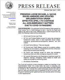 PJ Sachs Reissues Implementation Order Effective April 3
