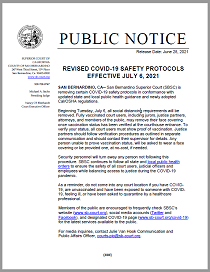 Revised COVID-19 Safety Protocols Effective July 6, 2021