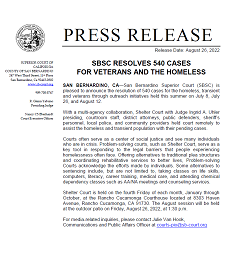 SBSC Resolves 540 Cases for Veterans and the Homeless