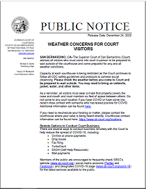 Weather Concerns for Court Visitors